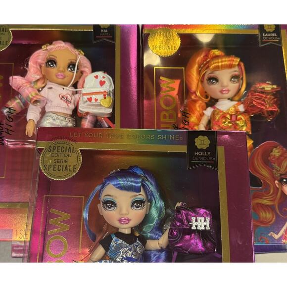 Lot Of 3 Rainbow Junior High Holly De'Vious, Laurel De’Vious, Kia Hart Doll New